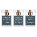 Front view of the 3 perfume bottles from The Jet Set