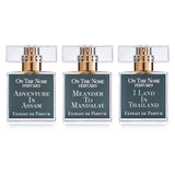 Front view of the 3 perfume bottles from The Jet Set