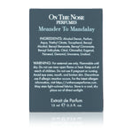 Back view of Meander To Mandalay perfume box