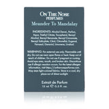 Back view of Meander To Mandalay perfume box